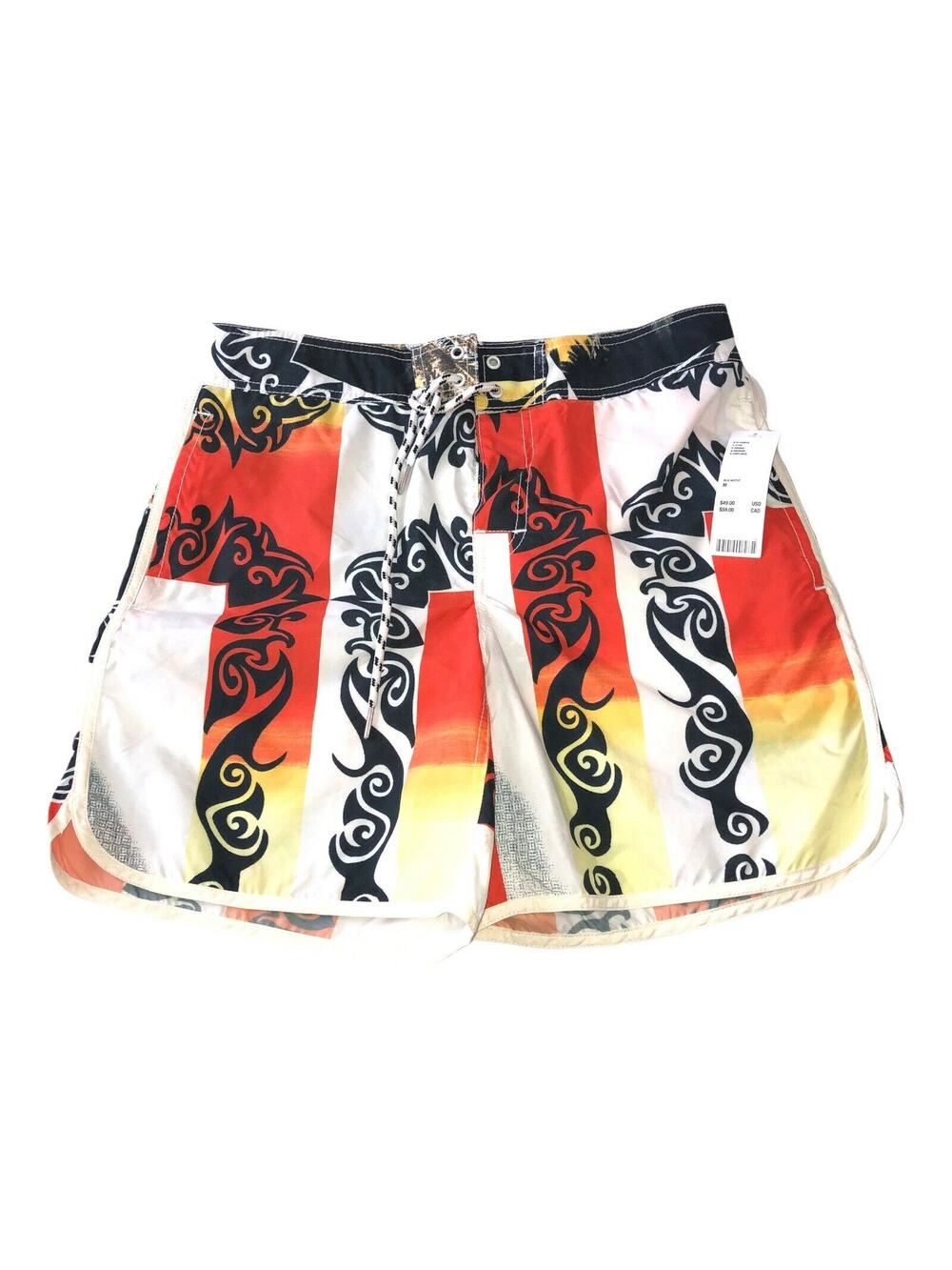 Urban Outfitters Mens Board Shorts Size Medium Swim Trunks Orange Black Yellow